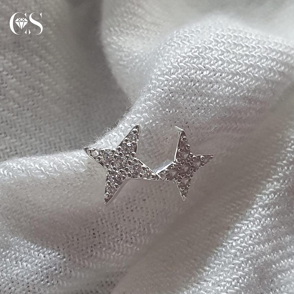 Aritos estrella c/circonio/plata 925