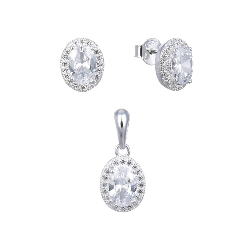 Conjunto ovalado de circones . set