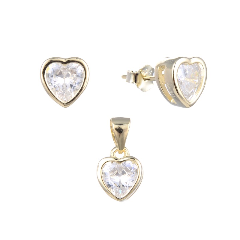 Juegos de corazón Gold 6mm/Plata 925 laminado oro 14k