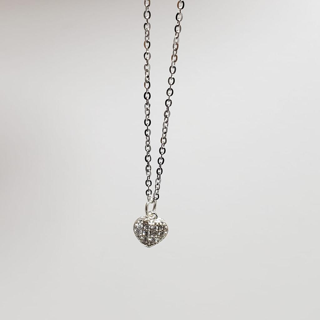 Gargantilla corazon silver/plata 925 laminado 18k