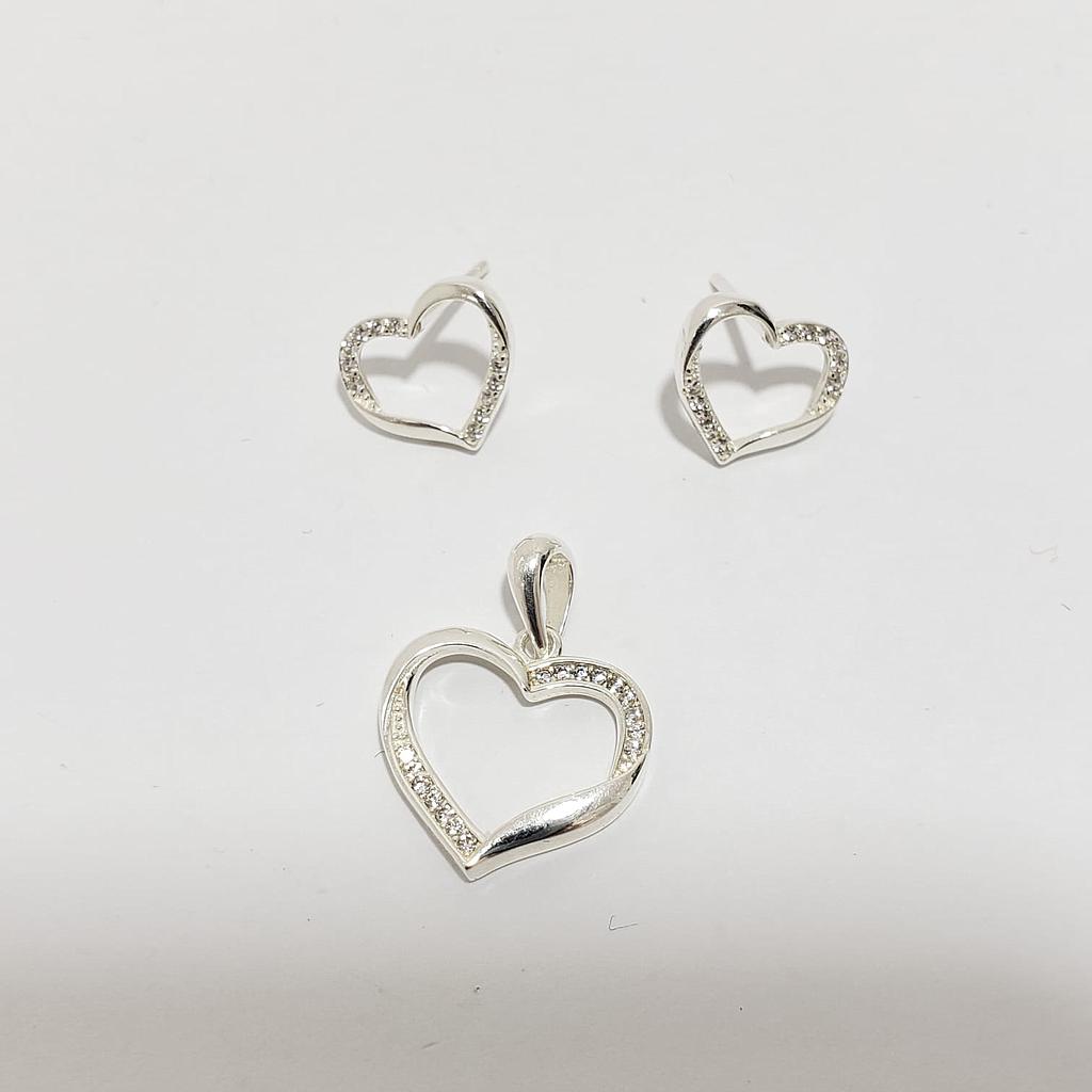 Conjunto plata 925 corazón