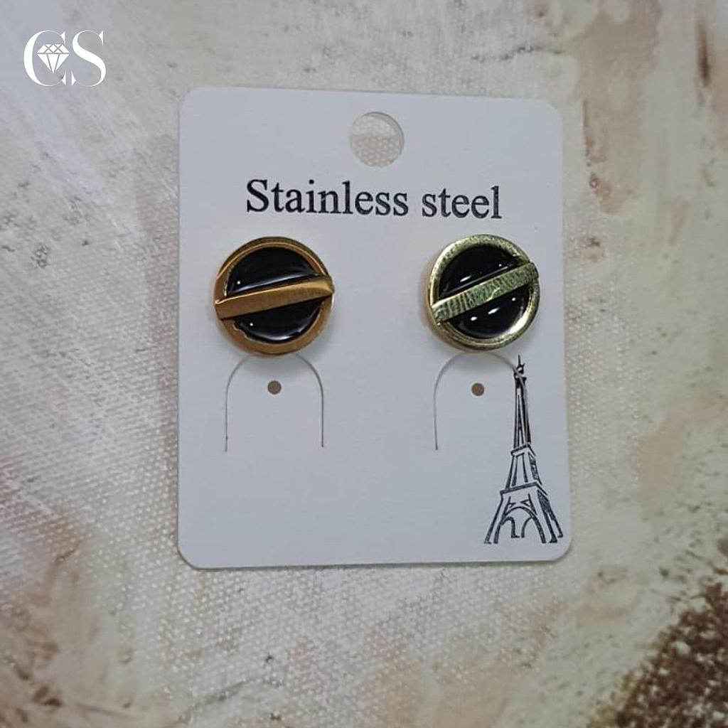 Aretes Gold-Black /Acero inoxidable
