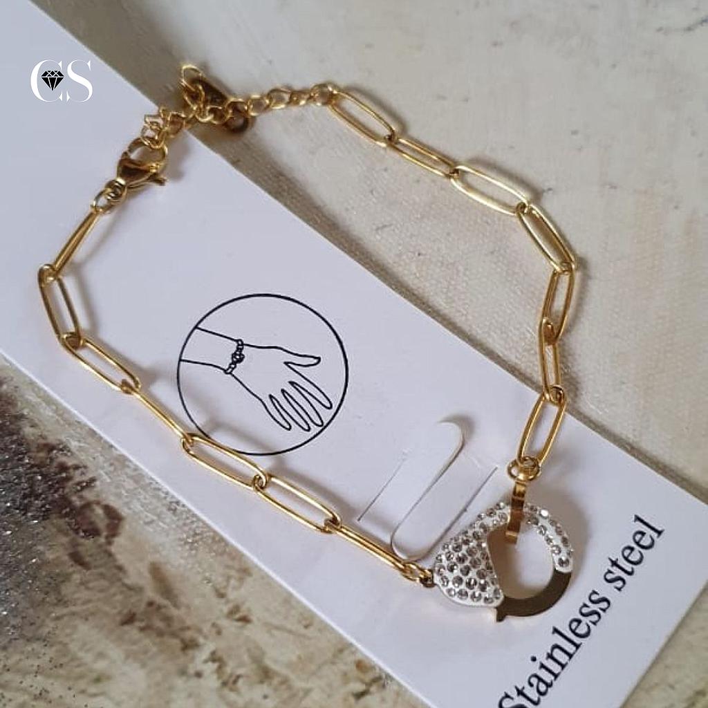 Pulsera Gold anclada Acero inoxidable