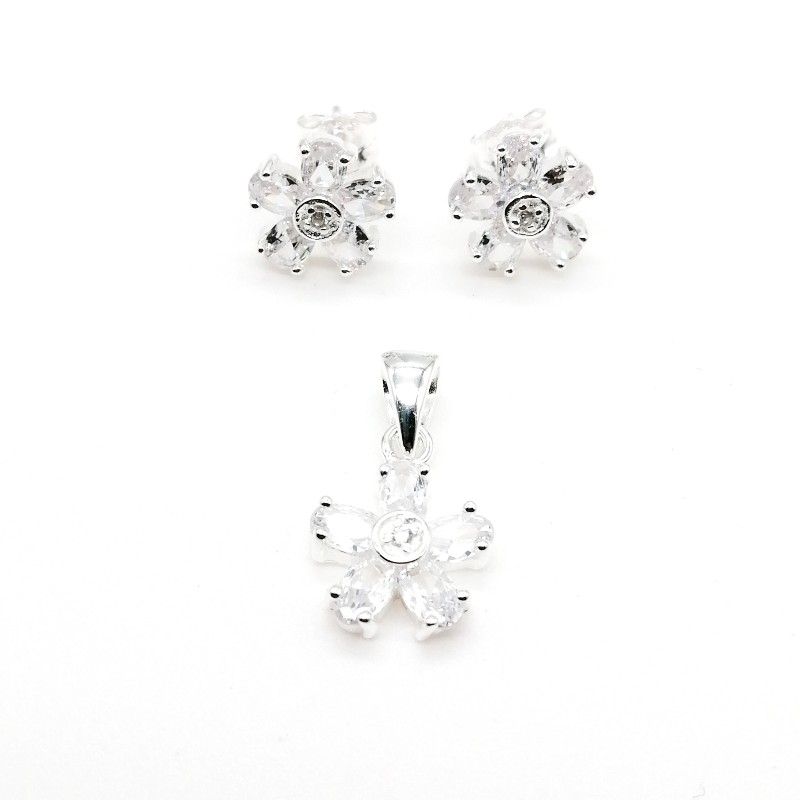 JUEGO DE CIRCONES CON DISEÑO DE FLOR, CONJUNTO