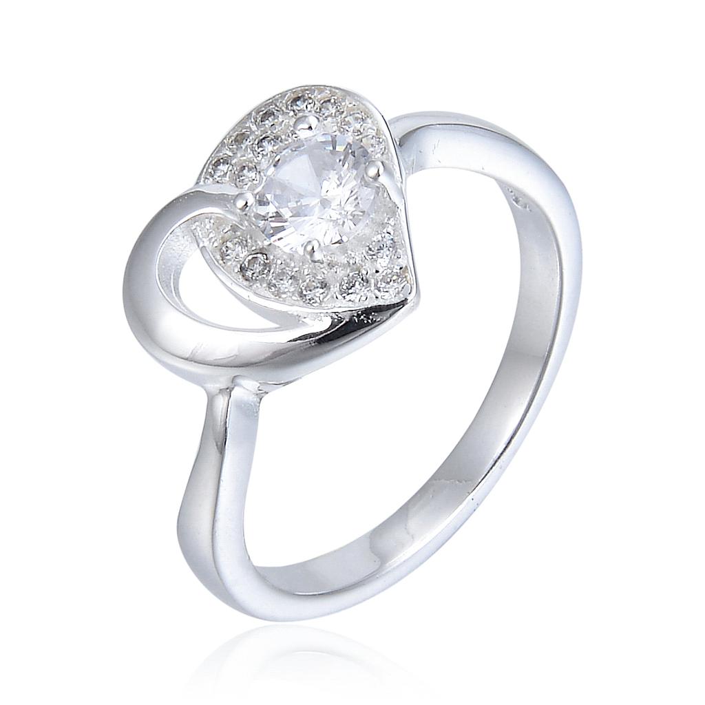 ANILLO DE CORAZÓN CON CIRCONES SORTIJA T6,7,8