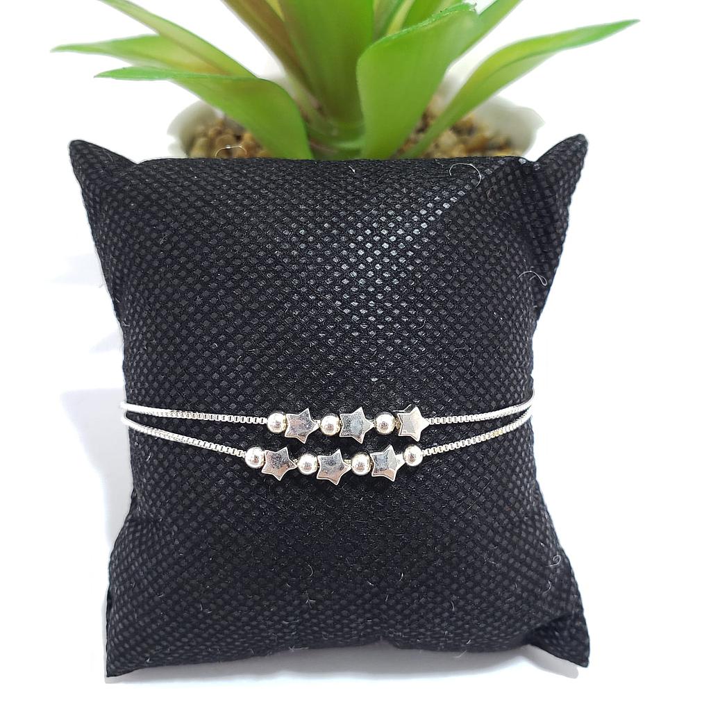 TOBILLERA, PLATA 925 CON DIJES BORLAS ESTRELLA 