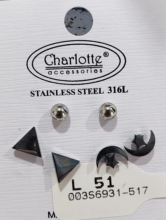 SET DE ARITOS TRIANGULO Y MEDIA LUNA