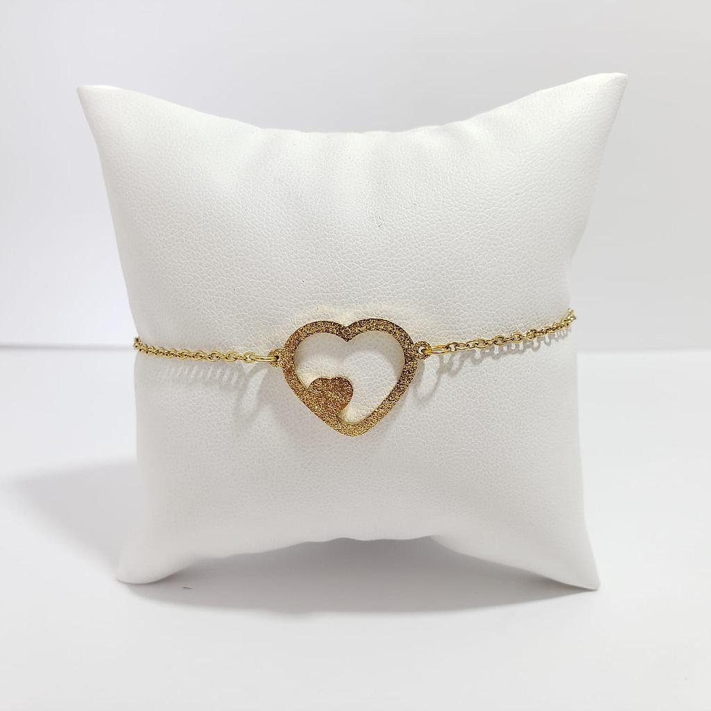 PULSERA GOLD CORAZON/ACERO