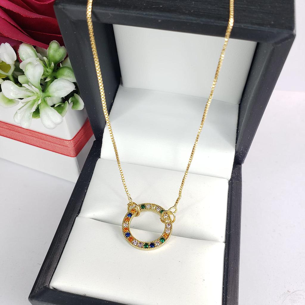 GARGANTILLA GOLD/DIJES COLGANTES LUNA/OJO TURCO/MANO DE FÁTIMA/ACERO