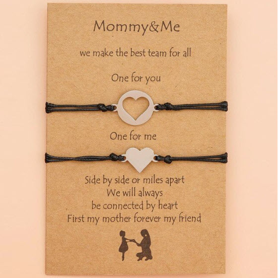 PULSERAS DE MARIPOSA Y CORAZÓN DE ACERO INOXIDABLE PARA MUJER