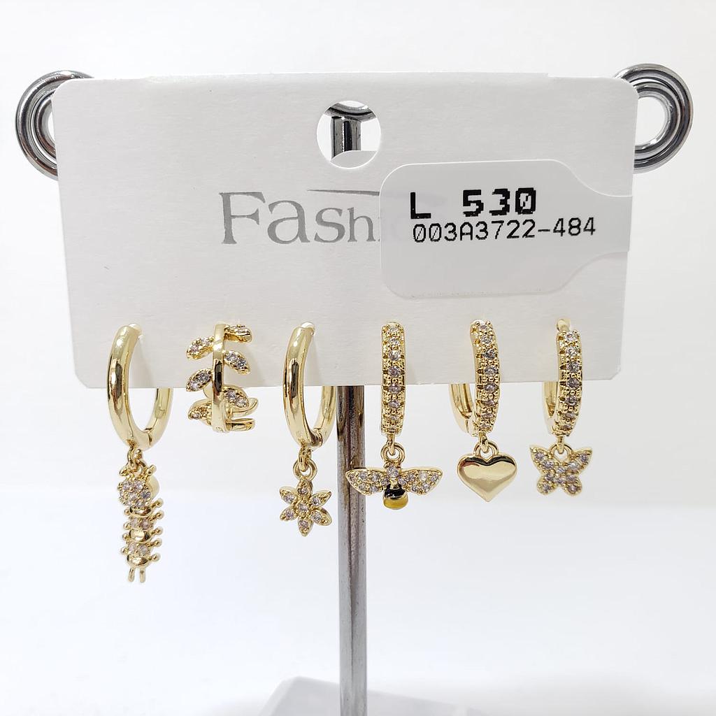 SET DE ARETES HUGGIES /LAMINADO DE ORO