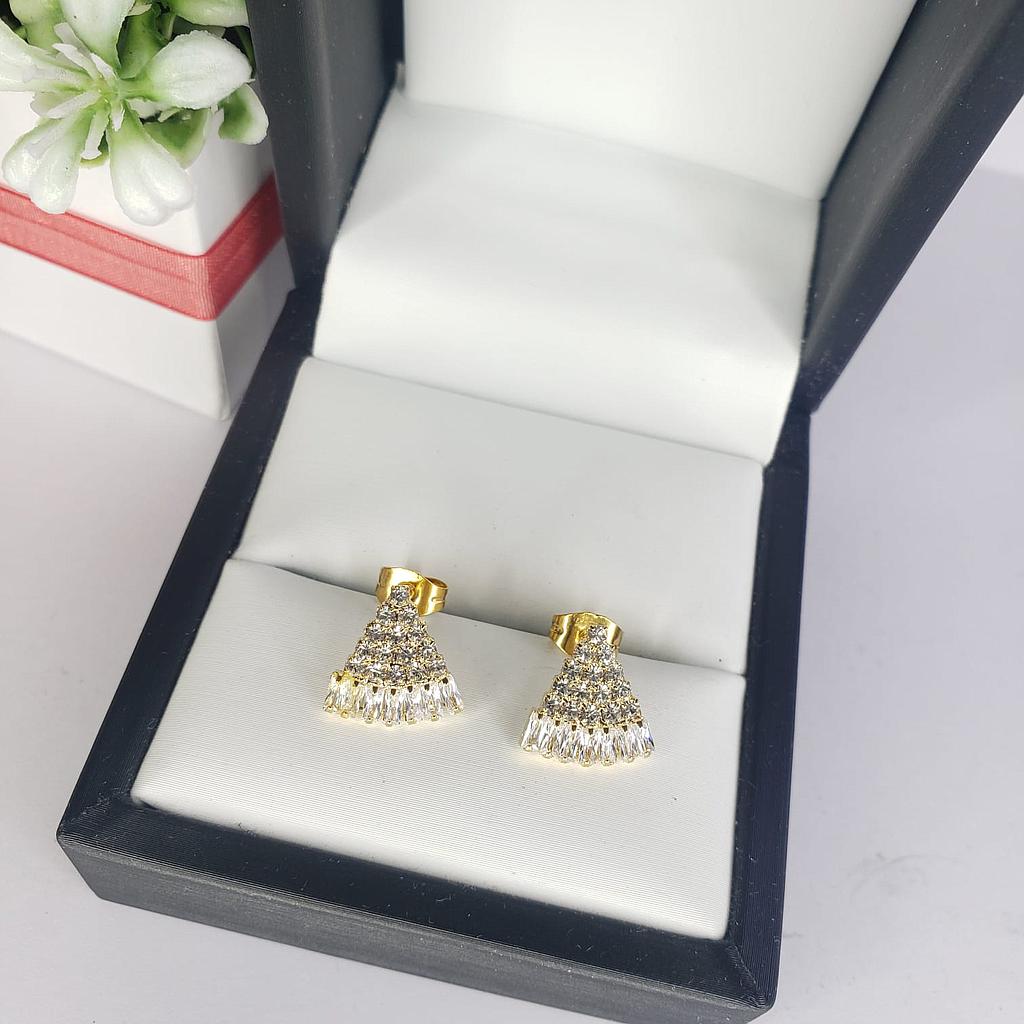 ARETES GOLD CIRCONIO/LAMINADO DE ORO