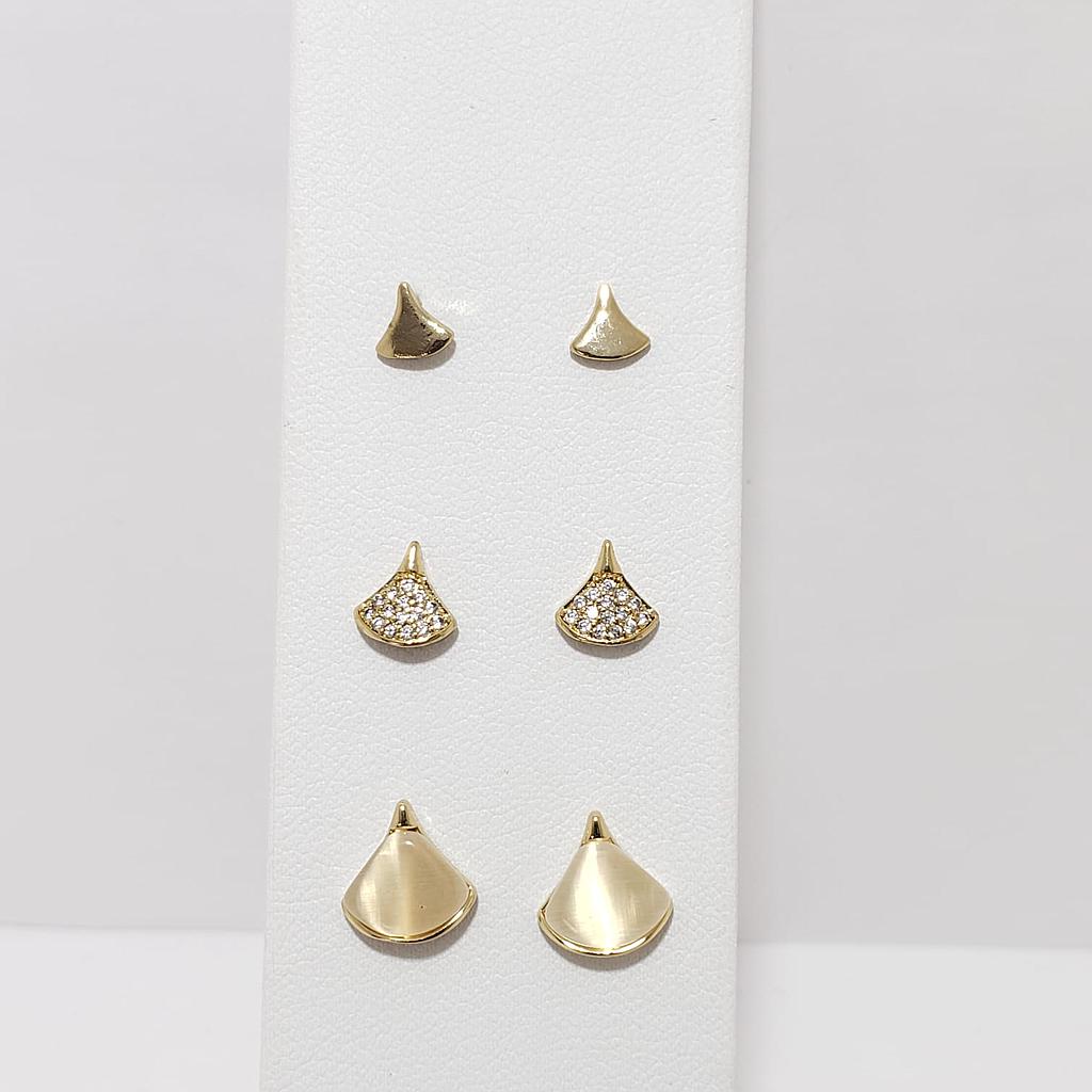 TOPITO LAMINADO DE ORO SET DE 3 PARES