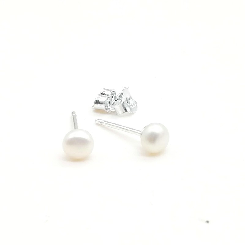 ZARCILLOS DE PERLAS CULTIVADAS . ARETES , PENDIENTES , CIERRE TOPITO 4MM