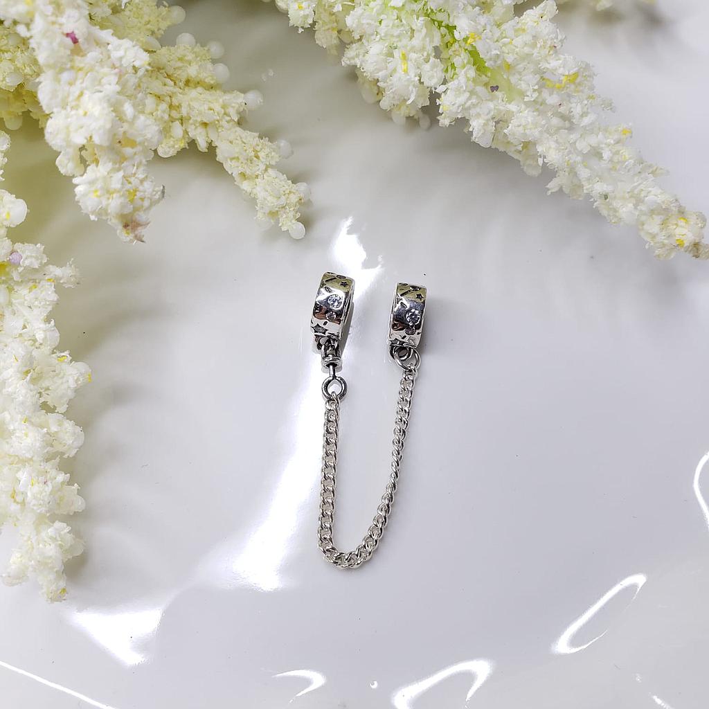 CHARM CADENA SEGURO PLATA 925 ESTILO PANDORA