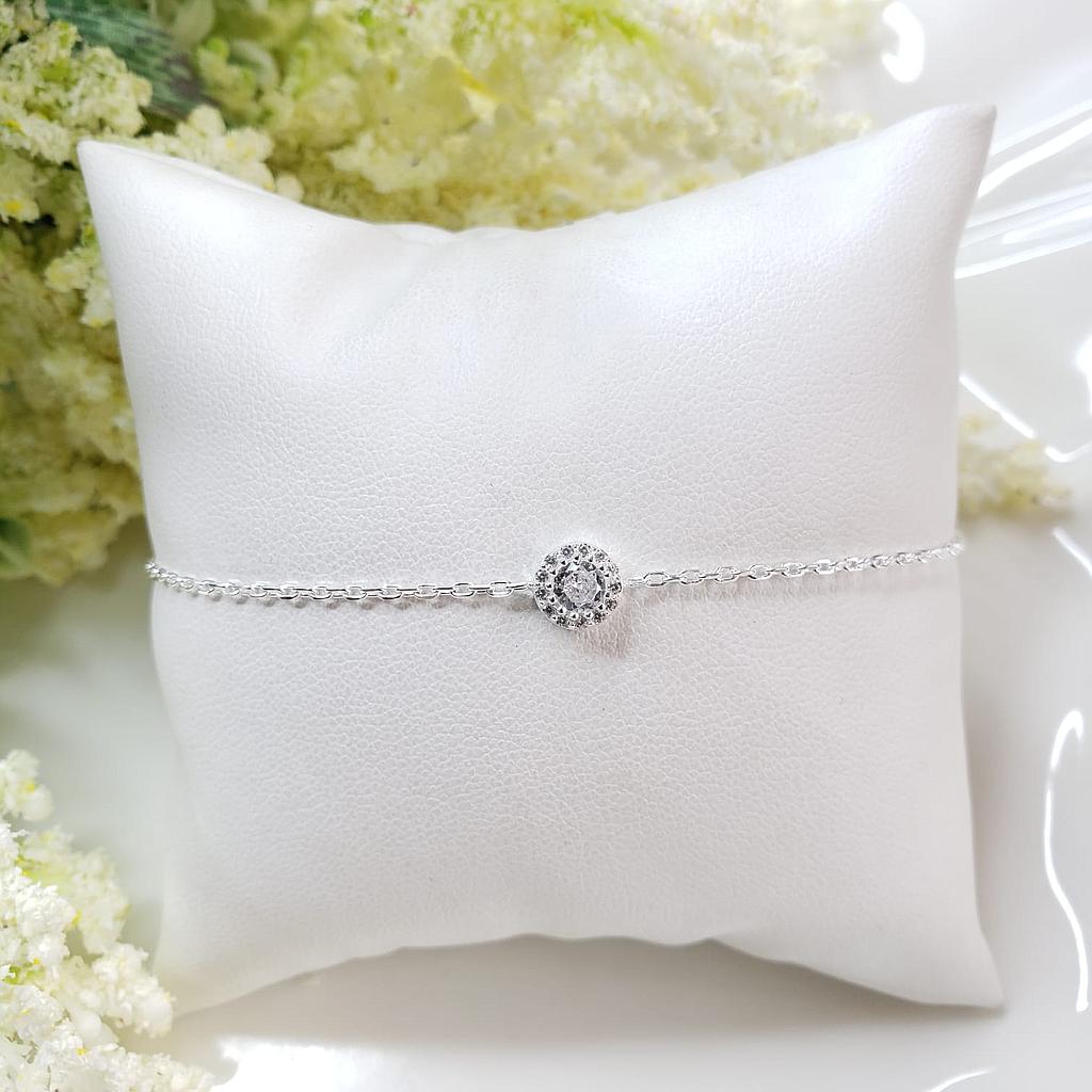 TOBILLERA CON DIJE CIRCONIO PLATA 925