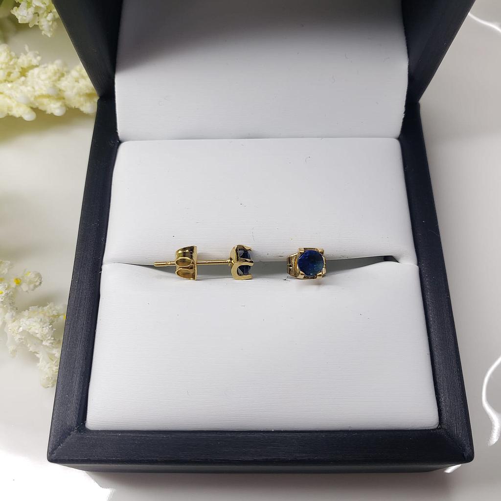 ARETES CIRCONIO AZUL ACERO INOXIDABLE