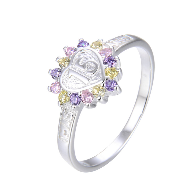 ANILLO DE QUINCE AÑOS. SORTIJA, QUINCEAÑERA, CORAZÓN