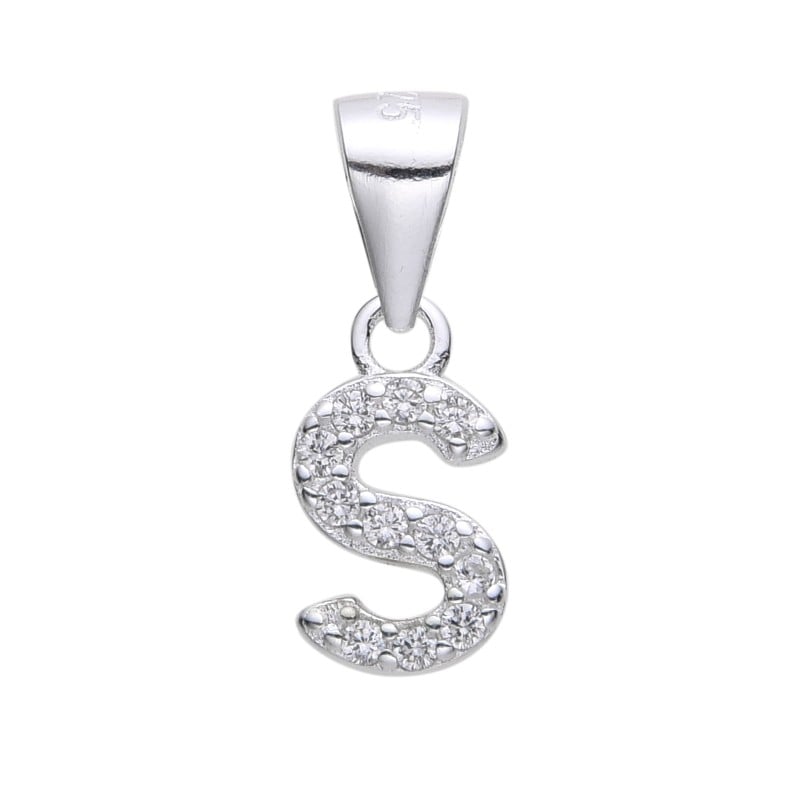 DIJE COLGANTE DE LETRA S MINI CON CIRCONES