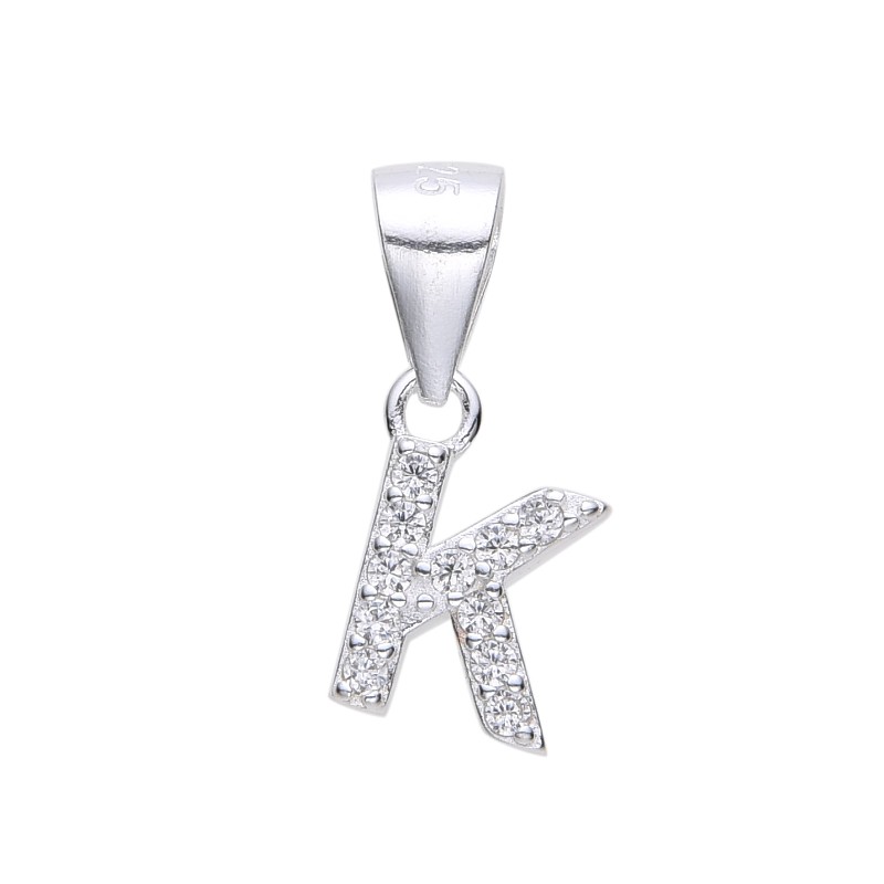 DIJE COLGANTE DE LETRA K MINI CON CIRCONES