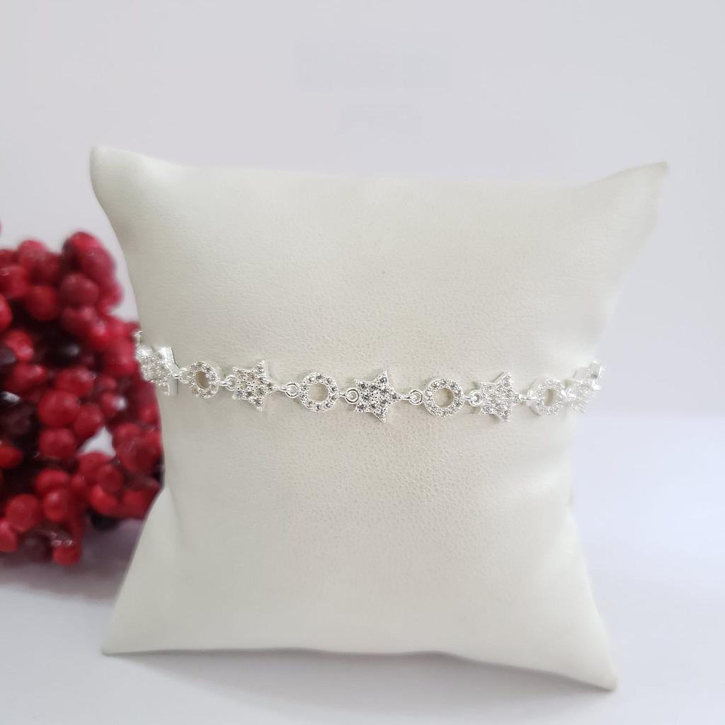 PULSERA ESTRELLA Y CIRCULO PLATA 925
