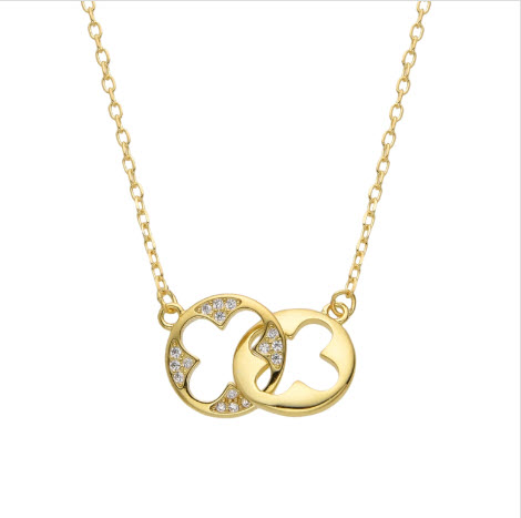 Gargantilla de Flores Gold plata con baño en oro 