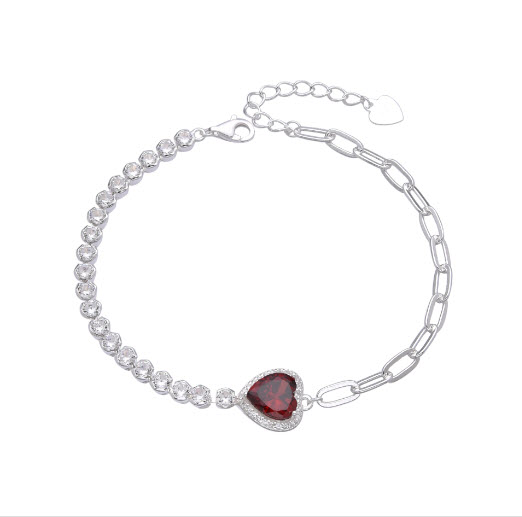 PULSERA TIPO TENNIS CON PUNTOS DE LUZ 3.5MM Y CADENA PAPER