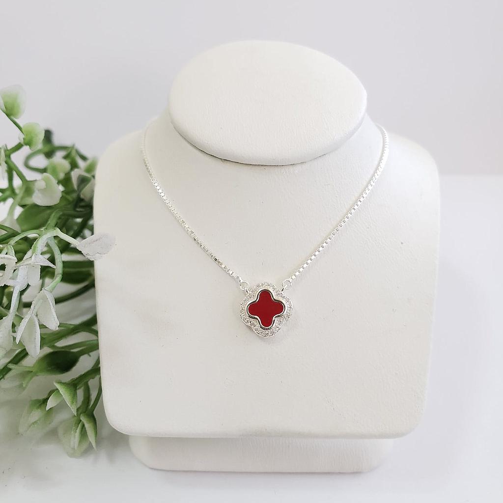 GARGANTILL VAN CLEEF ROJO PLATA 925 1 DIJE