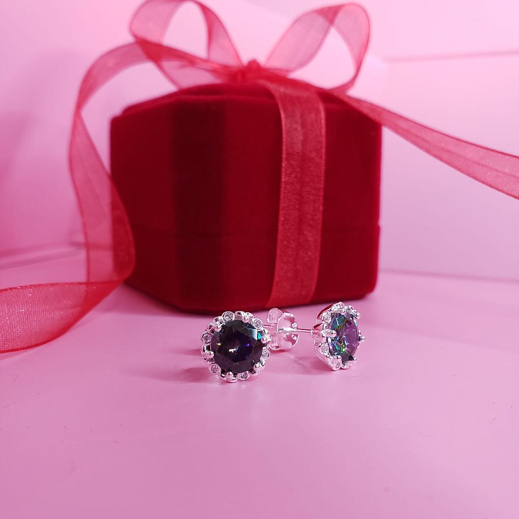 ARETES FLOR TORNASOL PLATA 925