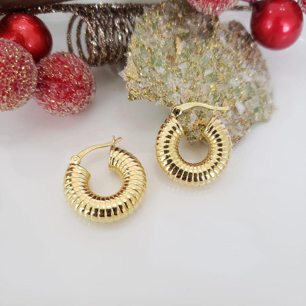 ARGOLLAS GOLD ESPIRAL PLATA 925 Y BAÑO EN ORO 18K