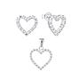 JUEGO DE CORAZÓN CON CIRCONES. SET, CONJUNTO